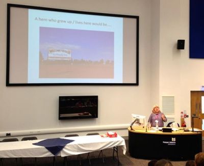 Here I am - with a very very big screen, giving a talk at a previous RNA conference.