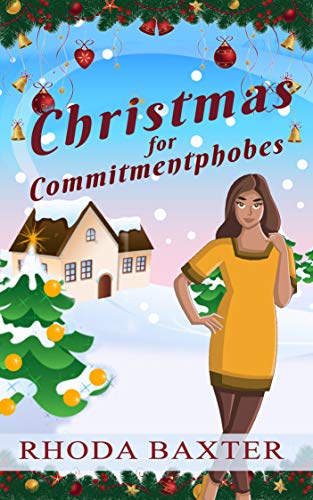Book cover Christmas For Commitmentphobes. SE Asian girl with snowy festive background